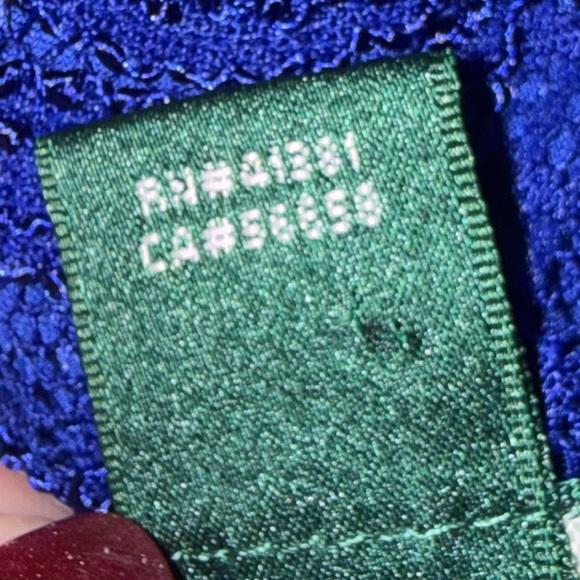 Lauren Ralph Lauren Royal Blue Lace Maxi Dress V-Neck Formal Evening Gown Size 8 - Picture 10 of 10